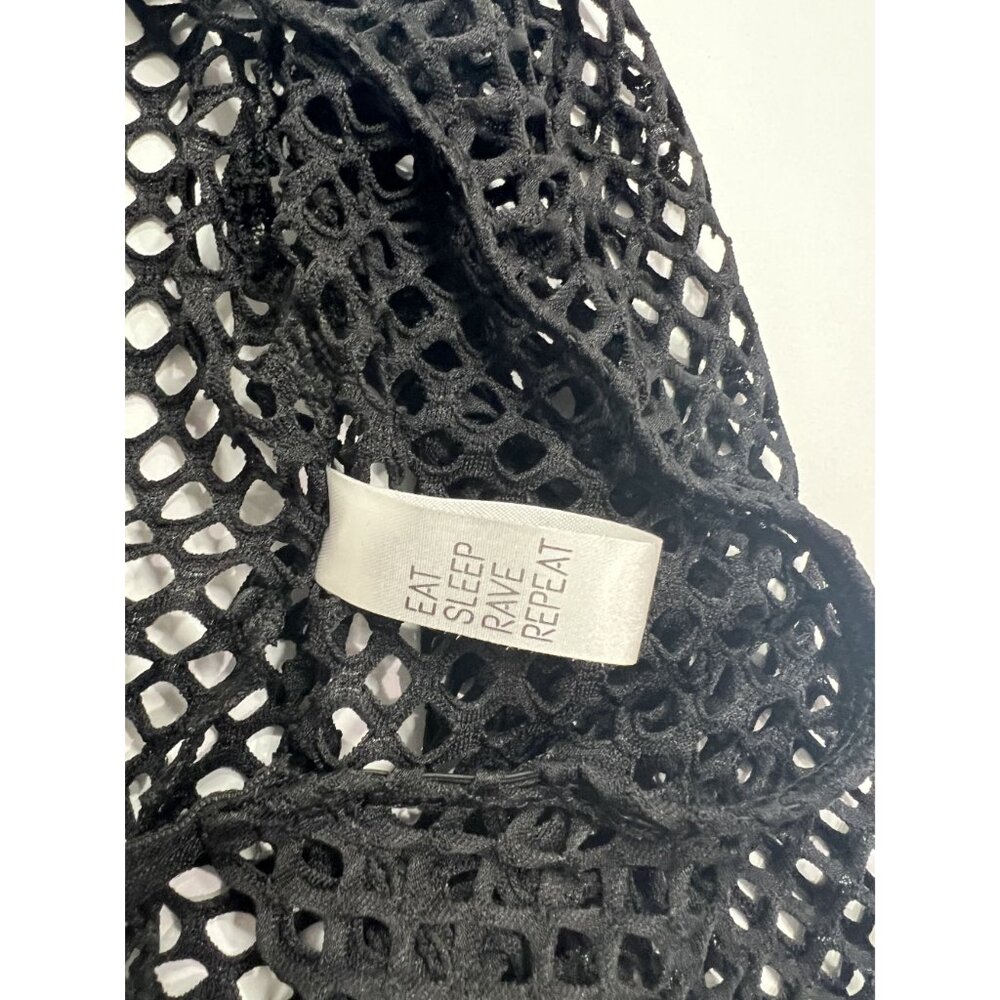 Dolls Kill Techno Fantasy Fishnet Wrap Top in Black - Picture 4 of 5